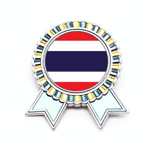 Broche drapeau de la Thaïlande en métal taille M insigne pays d'Asie
