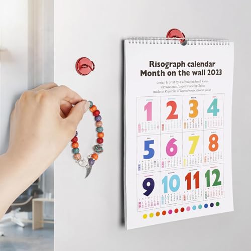 Image of FINDMAG Magnetic Hooks for Cruise Cabins, 110lbs Magnetic Hooks | Cruise Ship Magnets for Grill, Classroom Organization, Strong Fridge Magnets, Office Supplies, 6 Pack, Red