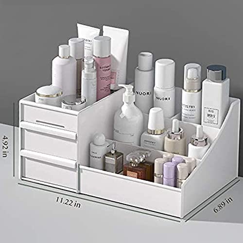 Image of mechdel Makeup Desk Organizer With Drawers, Bathroom Countertop Organizer for Cosmetics, Vanity Holder for Lipstick, Brushes, Lotions, Eyeshadow, Nail Polish and Jewelry (Makeup Desk Organizer -BIG)