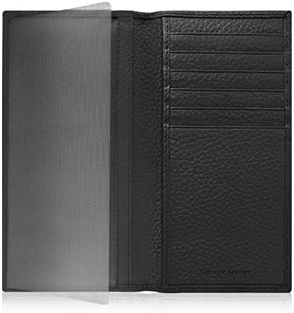 Access Denied Genuine Leather Checkbook Cover For Women & Men - Checkbook Holder For Duplicate Checks Card Wallet RFID