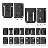 20pas Tool Holders and Battery Holder for Dewalt 20v Wall Mount Hanger Battery Drill Tool Storage Shelf for Milwaukee M18 (Black)