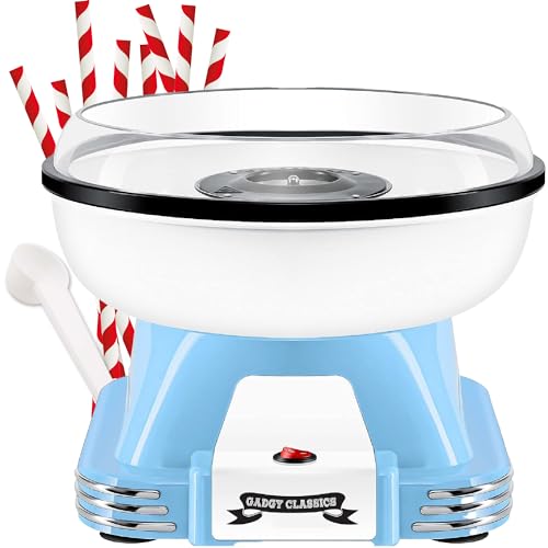 Máquina de algodón de azúcar Gadgy para el hogar - máquina de algodón de azúcar para azúcar o caramelos - máquina de algodón de azúcar - algodón de azúcar para fiestas infantiles - azul