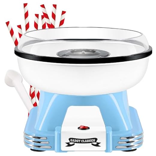 Máquina de algodón de azúcar Gadgy para el hogar - máquina de algodón de azúcar para azúcar o caramelos - máquina de algodón de azúcar - algodón de azúcar para fiestas infantiles - azul