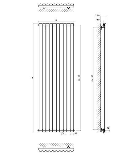 XIMAX Heizkörper Paneelheizkörper Fortuna 1800 x 584 mm weiss 1240 Watt-3