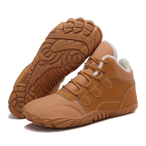 Winter Hike Barefoot Snow Boots Womens Men Minimalist Boots with Wide Toe Box Short Ankle Booties Anti-Slip Barefoot Zero Drop Boot Women for Walking Outdoor