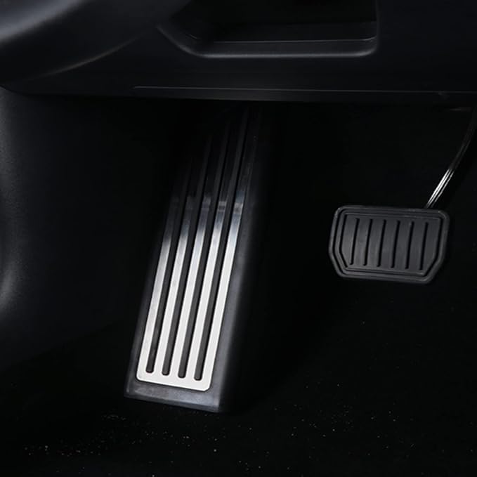 Antidérapant Couvre-pédale pour Tesla Model 3 Model Y, Carburant en Alliage D'aluminium Pédale De Frein Pédale Rest Pads Tapis Couverture Accessoires Voiture (Pédale de Repos)
