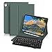 zoyu Hülle mit Tastatur für iPad Air 11 Zoll M3/M2, iPad Air 7 6 5 4 (2025/2024/2022/2020) 10,9 Zoll, Soft TPU Rückschale mit Stifthalter, Magnetische Bluetooth Tastatur, QWERTZ Layout, Nachtgrün