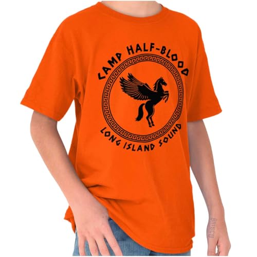 Brisco Brands Camp Half Blood Greek Mythology Crewneck T Shirts Boy Girl
