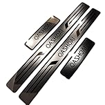XUNJIE Car Door Sill Kick Plates for QASHQAI J10 J11 2008-2022, Stainless Steel Car Door Sill Protector Strips, Scratch Resistant Kick Plate Guard Protectors Styling Accessories