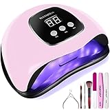 BIGBEAR UV Light for Nails, 48W LED Nail Light for Gel Polish, Fast Nail Dryer with Automatic Sensor, 3 Timer Setting, Small and Portable, UV LED Nail Lamp for Fingernail and Toenail