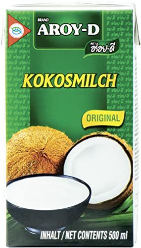 Aroy-D, Leche de coco, marca líder, la más usada por chefs. 17-19% MG. 24 x 500 ml en brick (Total: 12 L)