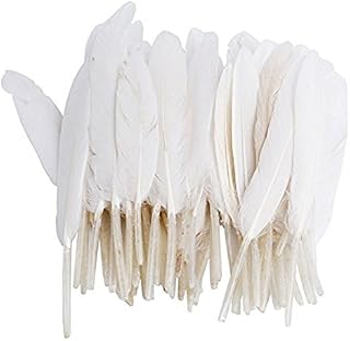 HugeStore 100 Pcs Goose Feathers For Wedding Decorations Home Decor DIY Crafts White