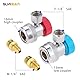 SURIEEN Verstellbare R134A-Schnellkupplungen Stecker Hoch- / Niederdruck AC R134A Adapter, 1/4 Zoll SAE HVAC Armaturen, HVAC Freon Manifold Gauge Schlauchverbinder-Set