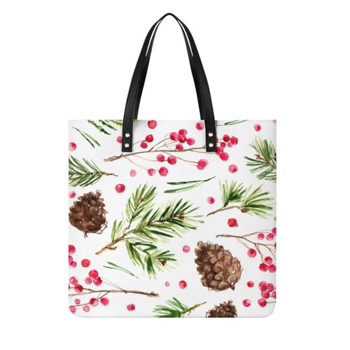 Sac à main femme feuille de pomme de pin grand sac à bandoulière shopper cabas