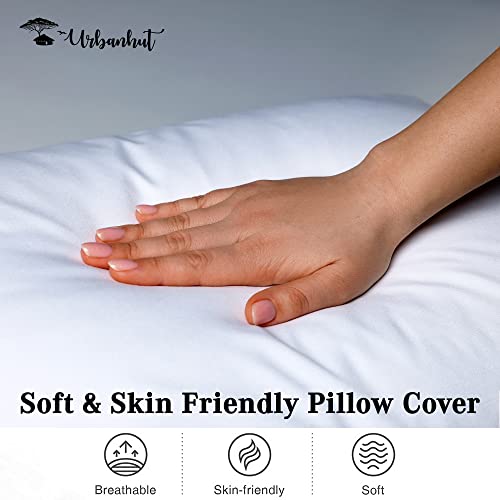 URBANHUT 100% Cotton Pillowcases, 800 Thread Count Queen Size, Ultra Soft Pillow Cases, 20X30 Inches Set of 2, Long Lasting, Hotel Quality Premium Cooling Pillow Cases, Sand