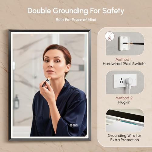 USHOWER 24x36 Inch Black Mirror with Light Frame, Shatter-Proof by USHOWER - Used condition - Image 9