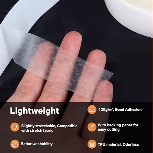 KOPAIBOS Fita Adesiva Dupla Face para Bainha com Suporte, Fácil de Passar, Lavável E Termocolante, p