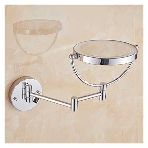 Miroir de maquillage mural LED 8 pouces éclairé ajustable chrome de vanité