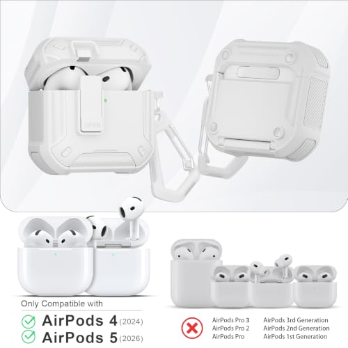 Image of for AirPods 5 /4 Case (2026 /2024) with Magnetic Secure Lock and Phone Stand