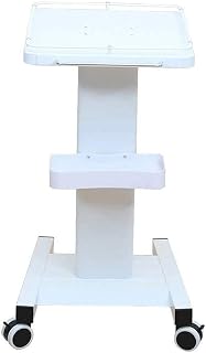 Beauty Salon Equipment Wheel Cart with Armrest and Guardrail White Small Bubble Bracket Trolley for Home,Steel Salon Trolley Cart Storage Beauty Service