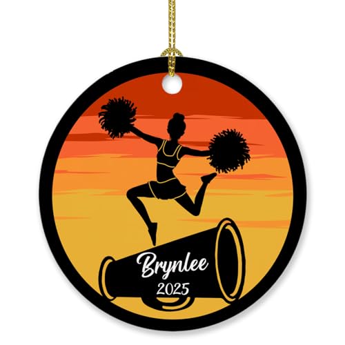 Personalized Cheerleader Ornament Gift for Cheerleader Christmas 2025, Cheer Cheerleader Xmas Ornament, Custom Name & Year Cheerleading Ornaments, Megaphone Cheerleader Cheerleading Lovers Ornaments