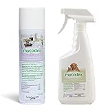 PRN Pharmacal Mycodex All-in-One Flea and Tick Spray 16 Oz and Mycodex Plus Environmental Control Household Spray 16 Oz - Bundle