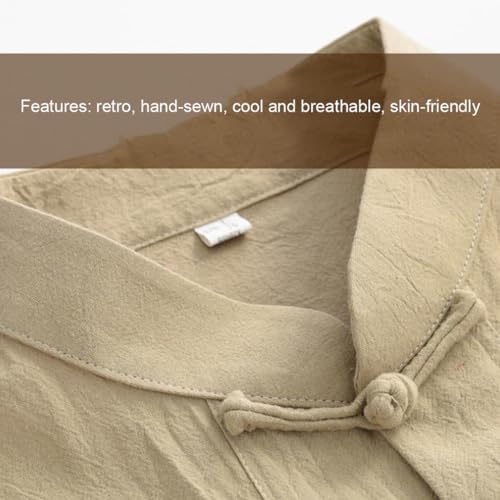 Cotton Linen Tang Suit Kung Fu Jacket Long Sleeve Men's Shirt - Chinese Traditional Clothing Blue-XL4