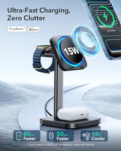 ESR 3 in 1 MagSafe Charger Stand with CryoBoost, Wireless Charging Stand - image 2