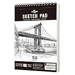 STATIONERY ISLAND Sketch Pad, A4 Sketch Book 180 g/m² Thick Paper, 100 Pages / 50 Sheets Spiral Bound Sketchbook 1 Pack