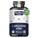 L-Arginina - 365 Capsule Vegane - 6000 mg di L Arginina HCL Pura per Dose Giornaliera - Al...