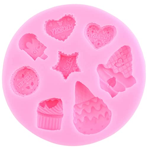 Mujiang Ice Cream Cones Silicone Mold Donut Fondant Molds For Cake Decorating Cupcake Topper Chocolate Popsicle Candy Cake Pop Polymer Clay Gum Paste Set Of 4 #TOP6