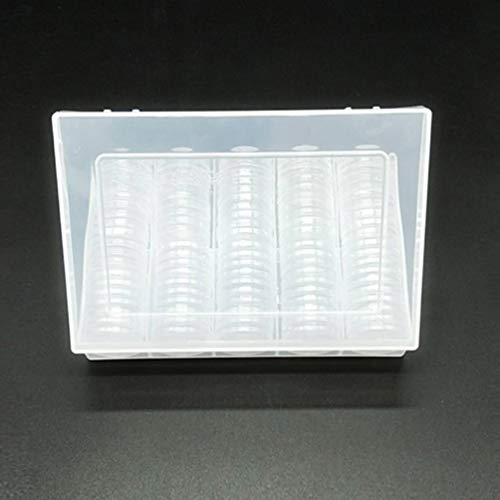 NUOBESTY 100pçs caixa de armazenamento de moedas de plástico transparente protetor suporte de moeda