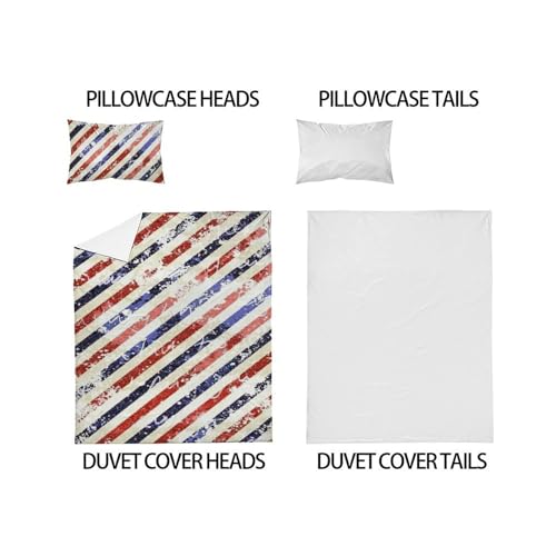 Parure de lit diagonal line red and blue 135x200cm pour enfant
