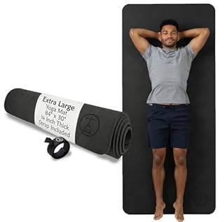Tatago Extra Large Yoga Mat Wide & Long (84 x 30") 1/4 inch Thick XL Yoga Mat For Total Joint Cushioning, The Large Exercise Mat Thick And Perfect For Home Workouts.