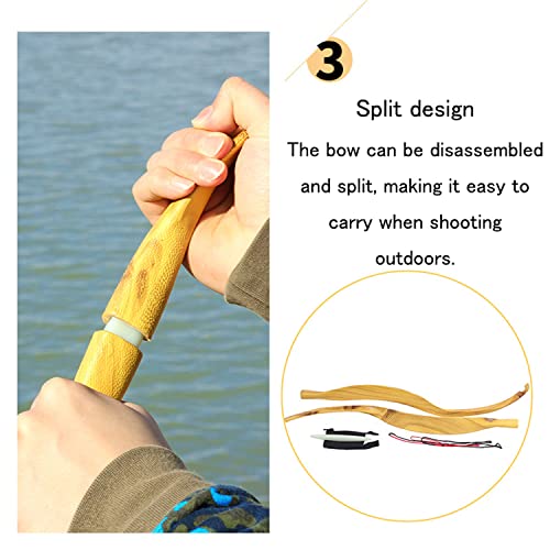 Funtress 50Inch Lightweight Laminated Recurve Bow Traditional Detachable Archery Set (Yellow-25) #TOP3