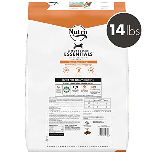 NUTRO-WHOLESOME-ESSENTIALS-Adult-Indoor-Natural-Dry-Cat-Food-for-Healthy-Weight-Farm-Raised-Chicken-Brown-Rice-Recipe-14-lb-Bag-Pack-of-1 Nutro Wholesome Essentials Indoor Dry Cat Food, Chicken & Brown Rice Recipe, 14 lbs. - Image 4