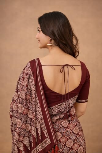 Image of Jack & Jini Women's Floral Print Pure Georgette Saree with Blouse Piece | Soft Casual & Festive Drape | Gift for Mother, Wife.