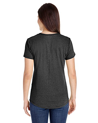 Anvil Women's Tri-Blend Tee, Heather Dark Grey, Large #TOP1