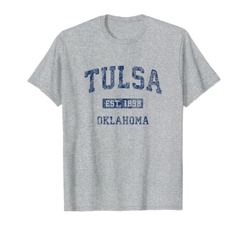 Tulsa Oklahoma OK Vintage Atletico Sport Design Maglietta