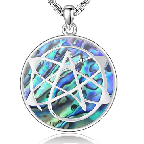 Collier thérien en argent sterling 925 - Pendentif athée et transgenre laqué
