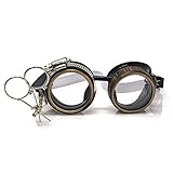 Steampunk Victorian Style Goggles with Compass Design, Rave Diffraction Glasses Spiral Lenses Spiral...
