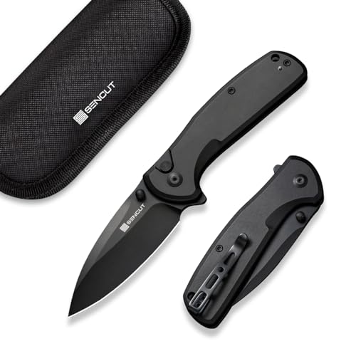 SENCUT ArcBlast Button Lock Knife for EDC, Folding Pocket knife with Aircraft-grade Aluminum Handle and 2.98
