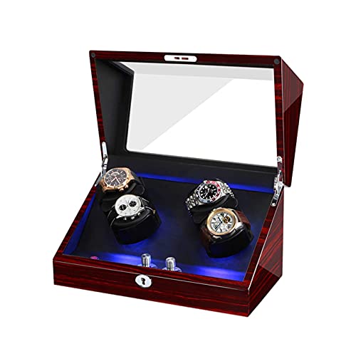 Exhibidor para 4 relojes automáticos WQHPLMD con motor silencioso y LED