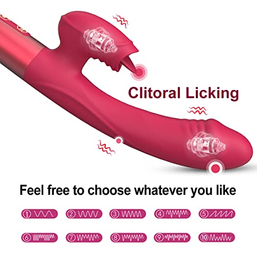 G Spot Vibrators Anal Dildo Vibrators With 10 Licking & Powerful Vibration Adult Sex Toys For Womens & Games Rechargeable Heated Rabbit Vibrators Woman Sex Toys #TOP2