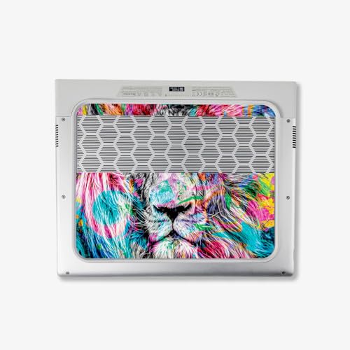 Image of MightySkins Carbon Fiber Skin Compatible with Alienware X14 R2 (2023) Full Wrap Kit - Neon Lion | Protective, Durable Textured Carbon Fiber Finish | Easy to Apply & Change Styles | Made in The USA