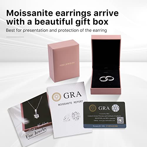 Zyi Jewelry 2.6Ct Moissanite Earrings For Women Or Men,Hoop Earrings,Lab Created Diamond Huggie Earrings,D-E Vvs,925 Sterling Silver With 18K White Gold,Hypoallergenic,For All Kinds Of Holiday Gifts. #TOP4