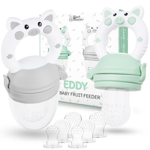 Image of WERTMANNS Baby Fruit Feeder/Food Pacifier (2 Pack) – Infant Fruit Teether | 3 Sizes Silicone Pouches | CPC Certified