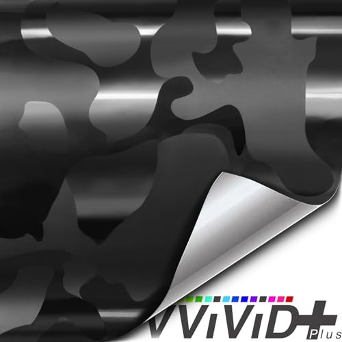 Image of VViViD+ Stealth Black Multi-Finish Camouflage Vinyl Wrap with Air Release (100ft x 5ft)
