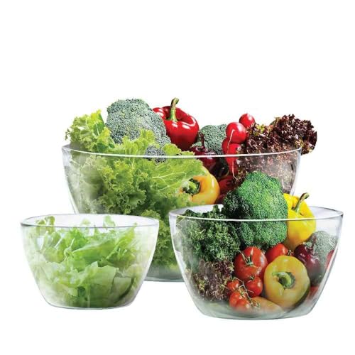 Conjunto de Saladeira Bowl Tropical 3 Pcs de Vidro - Ruvolo