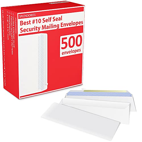 500-Self-Seal-Security-Mailing-Envelopes-10-White-Letter-Businesses-Envelopes-500-Peel-and-Seal-Tinted-Windowless-10-Envelope-Printer-Friendly-Self-Stick-Bulk-Envelops